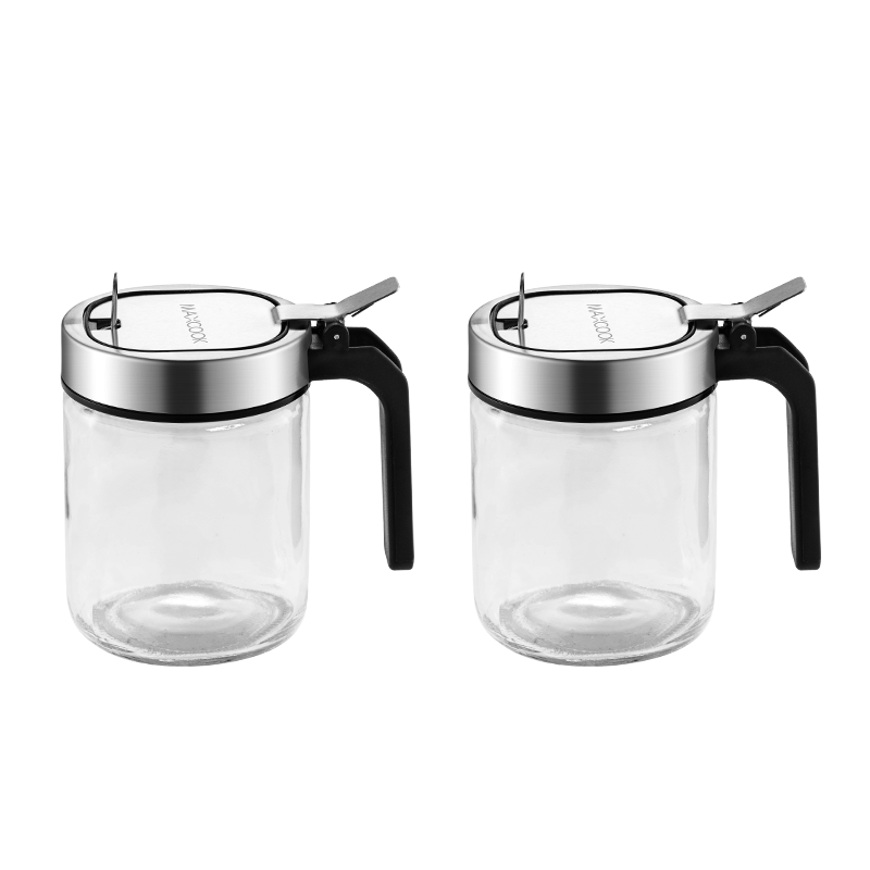 美廚（maxcook）調(diào)料盒調(diào)料罐 玻璃調(diào)料瓶鹽罐調(diào)味料調(diào)味罐350ml 2只MCPJ5516