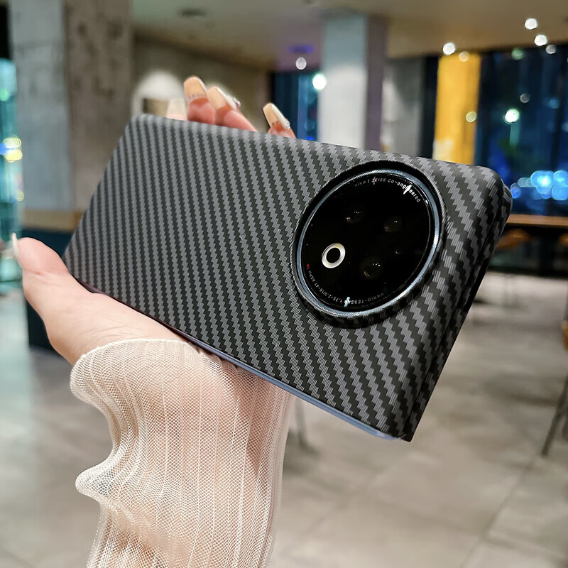 睿思派适用vivoxfold2手机壳vivo X Fold2新款xfold2保护套凯夫拉碳纤维纹vivofold二代折叠屏前后壳商务 黑色【碳纤维纹硬壳】 vivo X Fold2