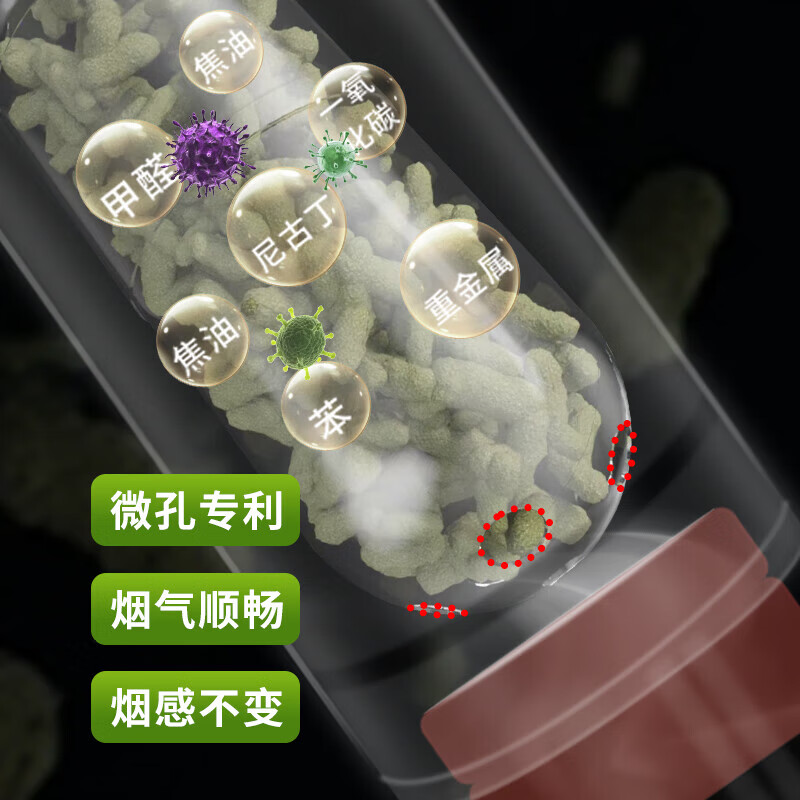 小滤虫草过滤烟嘴粗中细过滤器高端礼品男人女人中药戒烟过滤嘴 5支装