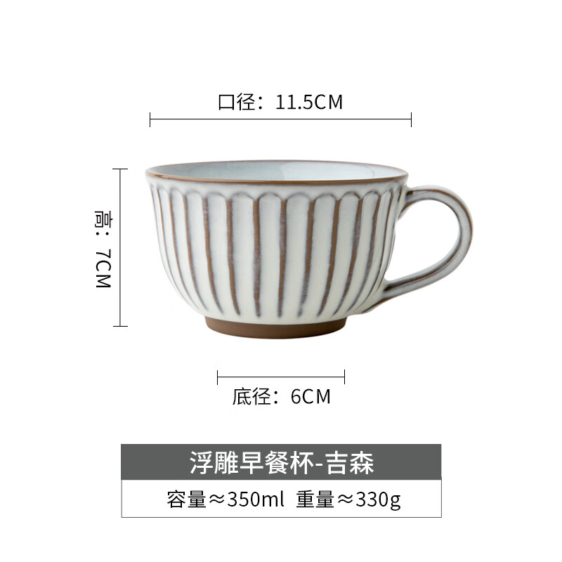 端辰被问爆的断货款 复古吉森马克杯浮雕陶瓷咖啡杯喝水杯子 浮雕早餐