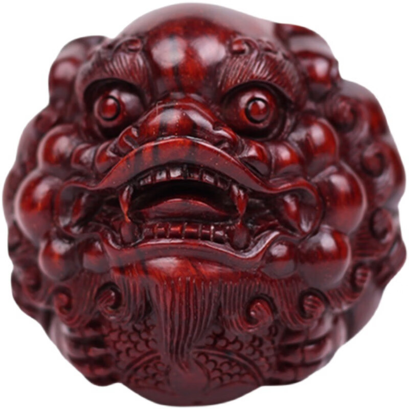 高档小叶紫檀木雕貔貅保健球文玩手球健身球把玩按摩球手握球礼品 小叶紫檀貔貅球一对