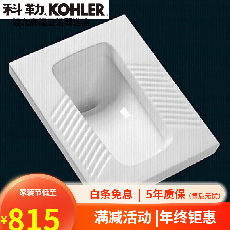 科勒（KOHLER）品牌卫浴蹲坑蹲便器K-4005T-后排水加长蹲厕 水加长蹲厕 水加长蹲厕