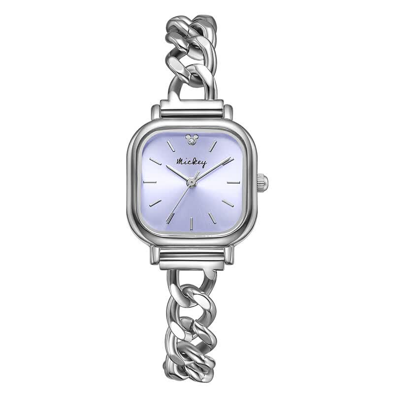 迪士尼(disney)手表轻奢感小众气质女生女士方形手链珠宝扣ins风手表