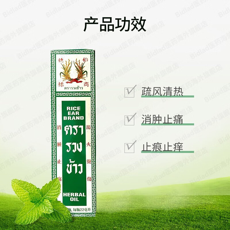 泰国稻穗标青草药 清热消肿止痛止痒烫伤跌打损伤 蚊虫叮咬快速止痒