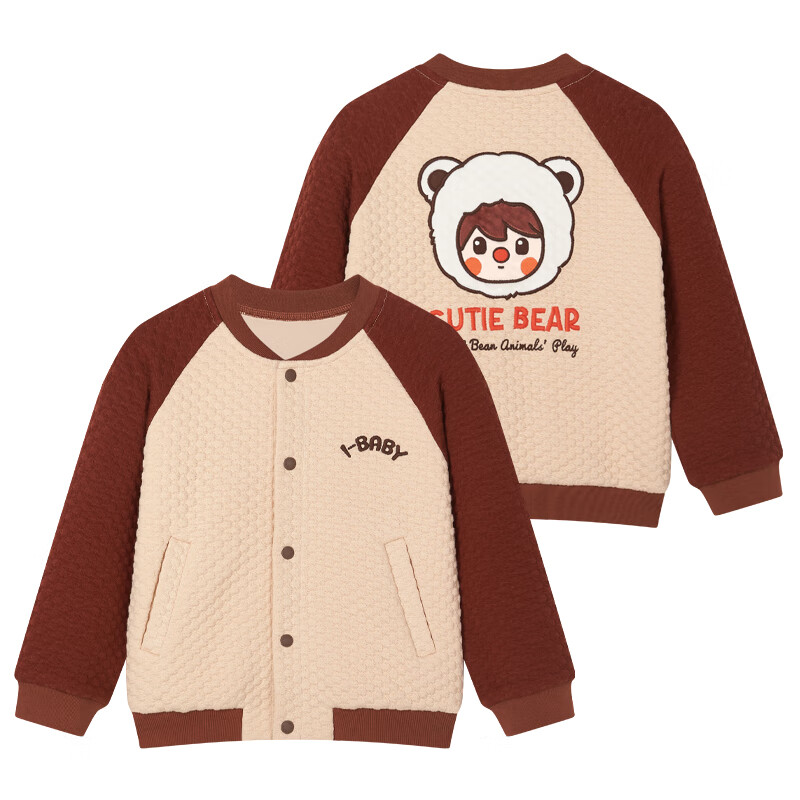 ibaby×outlast太空科技恒温小奶泡四面弹空气层儿童外套加厚 呆萌小熊 90