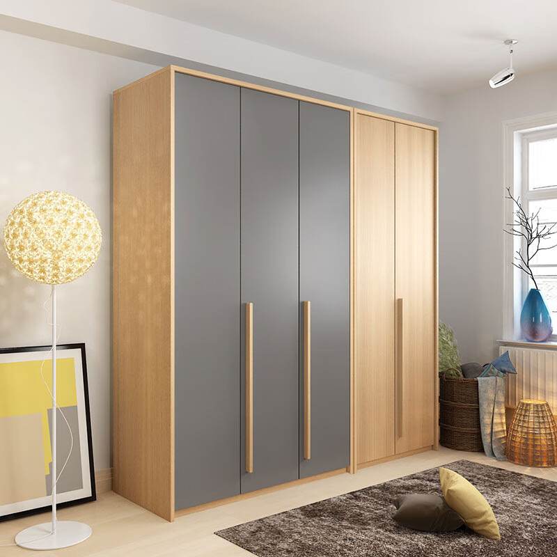 组装原木色组合轻奢储物柜两门三门五门 白色 3门衣柜1229*550*2100