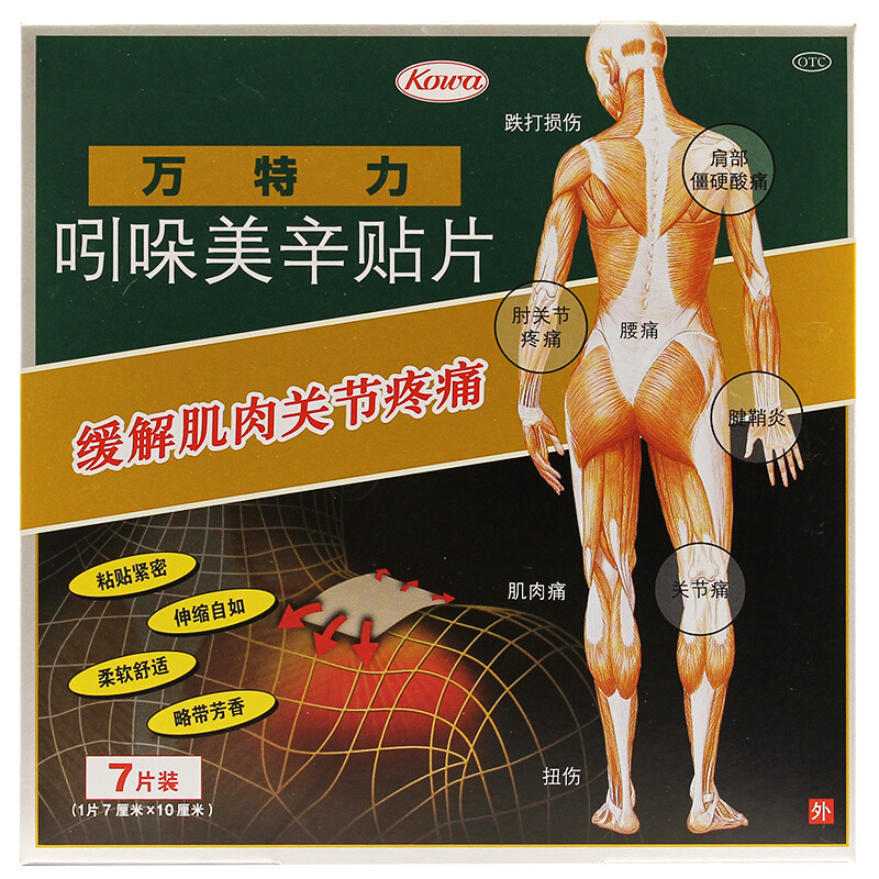 万特力 吲哚美辛贴片 7片 1盒装