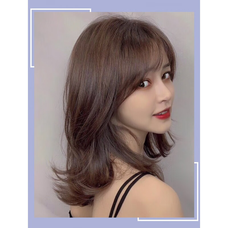 唐妮假发女中长发网红锁骨烫发中短发圆脸短卷发外翻自然少女全头套式
