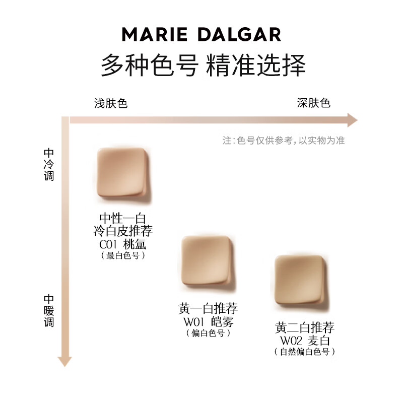玛丽黛佳(MARIE DALGAR)种籽气垫贴肤锁妆气垫持妆干皮混干皮粉底液520礼物 【经典黑壳】C01 中性一白 45g