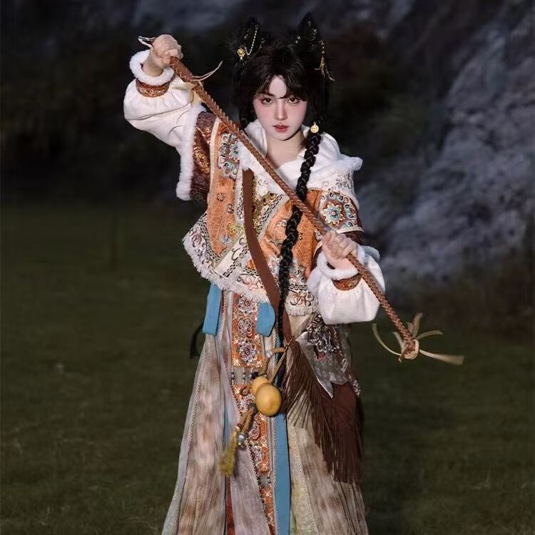 绅栩冬季女装全套高级曜灵汉服冬款加厚汉服元素改良敦煌天竺异域公主