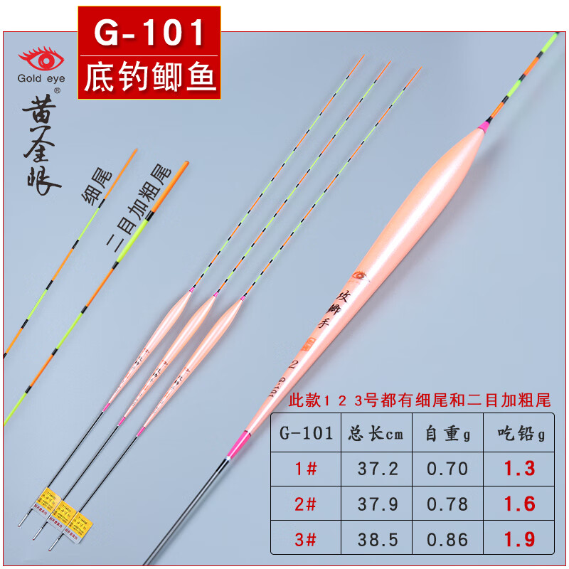 黃金眼新品高靈敏納米魚漂輕口鯽魚浮漂系列加粗醒目浮標(biāo)尾 攻鯽手G-101（細(xì)尾） 3號(hào)一支