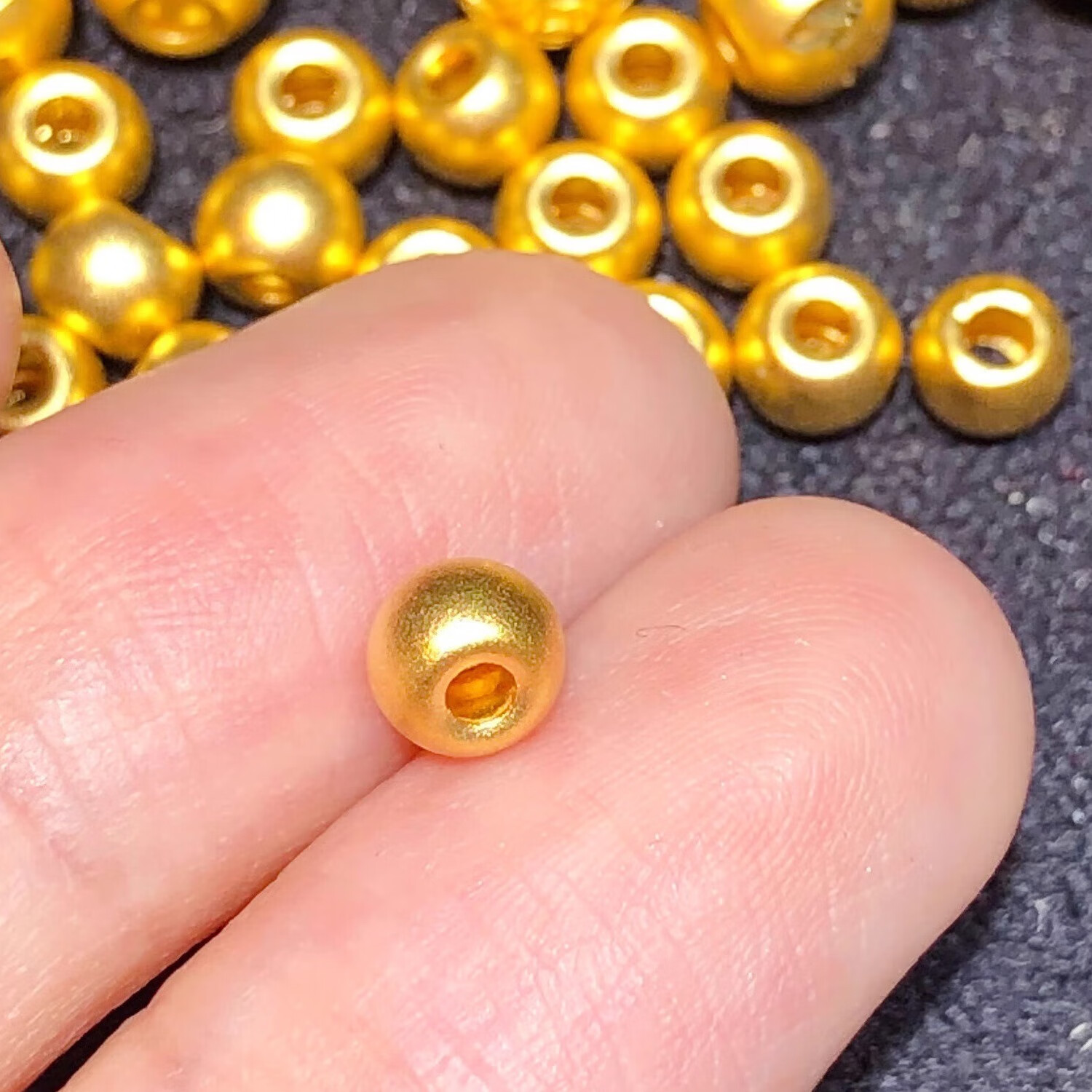 黄金足金999古法金珠转运珠串珠散珠配珠小光珠手链串男女 5mm金珠0