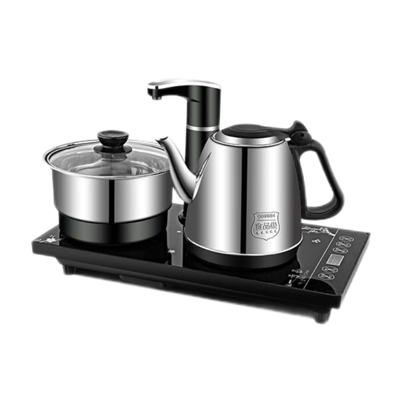 一号茶【首单立减】茶具茶桌防烫烧水壶全自动上水泡茶壶茶几嵌入式抽水壶家用烧水套装一体整套 1L 手动款-黑色半自动不锈钢-20*37cm