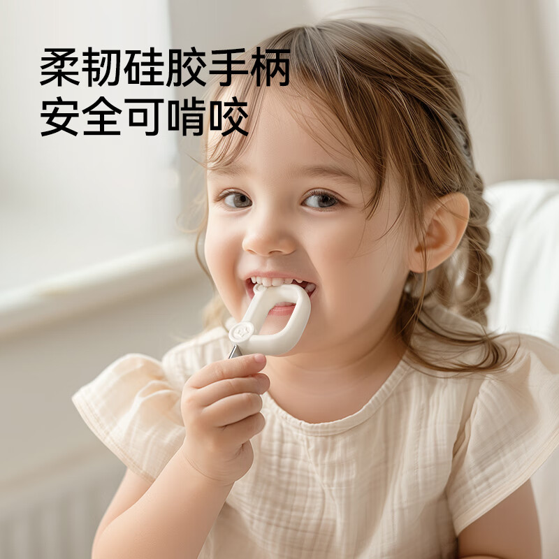 英氏（YEEHOO）宝宝自主进食一岁辅食勺子学吃饭训练儿童不锈钢叉勺小汽车叉勺