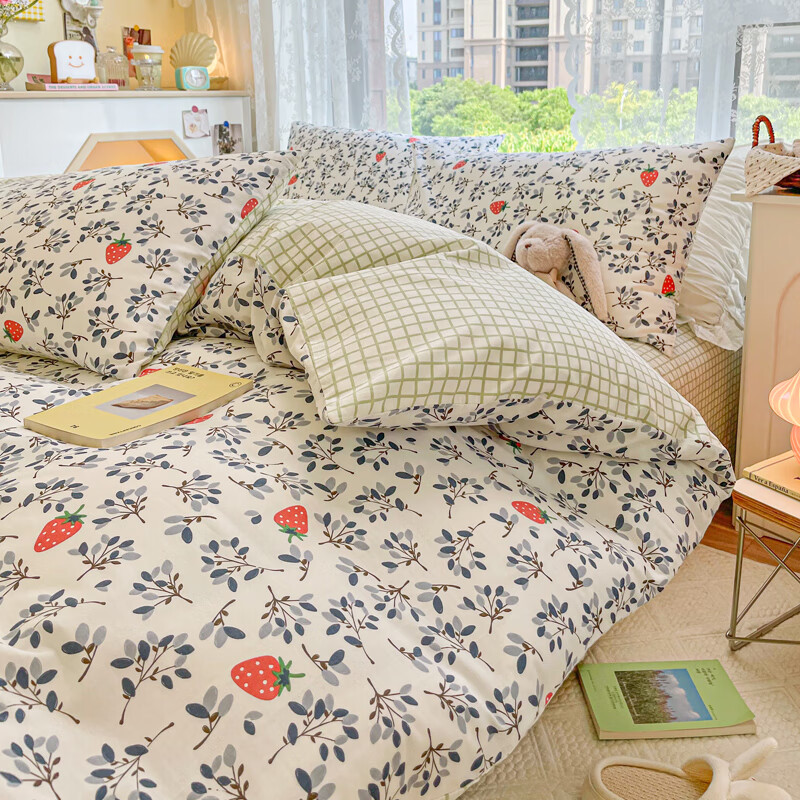 安睡宝(somerelle)ins四季纯棉被套单人150x180x200x230x240cm被罩