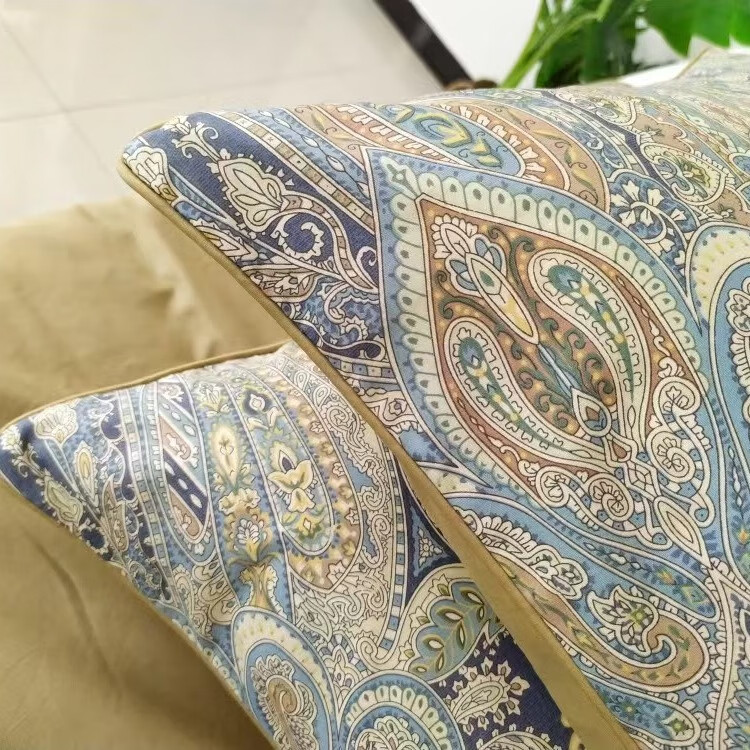 柳庭 家纺 全棉60支贡缎枕套 纯棉枕头套一对装 宫廷 48x74cm