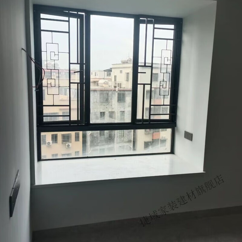 仁聚益激光焊接定制一体铝窗花1.2厚铝合金防盗窗自装