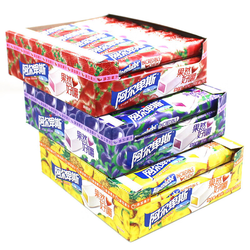 阿尔卑斯果然好嚼软糖条形33g*15条果汁创意糖果儿童零食 果然好嚼33g