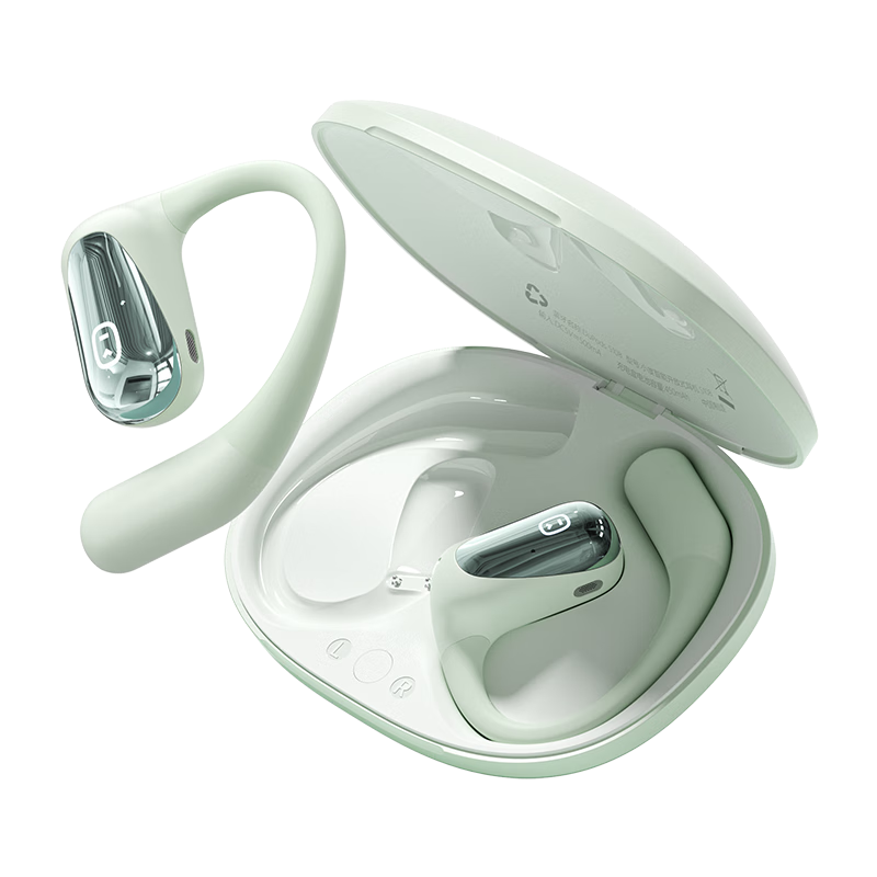 小度【2025最新款】S108蓝牙耳机骨传导概念挂耳式不入耳运动耳机低延迟音乐游戏学生长续航适用苹果 【S108】绿色