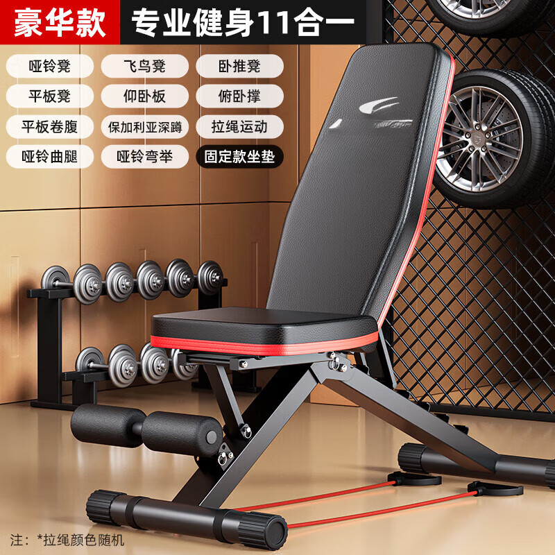 DALYKATE德国哑铃凳卧推男士仰卧起坐辅助器家用健身椅多功能运动器材专业 豪华11合1 
