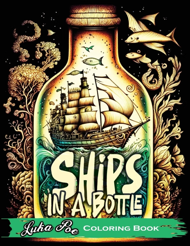 预售 按需印刷  ships in a bottle coloring book