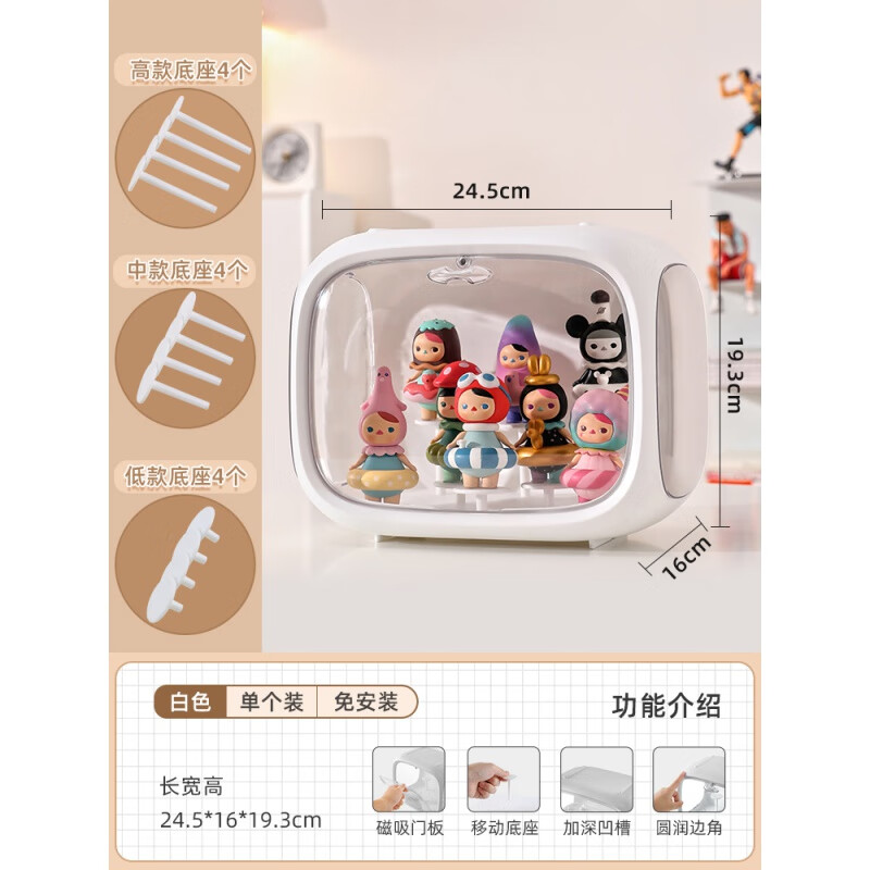 盲盒收纳盒泡泡玛特透明塑料展示架popmart乐高太空舱框柜 太空舱单个