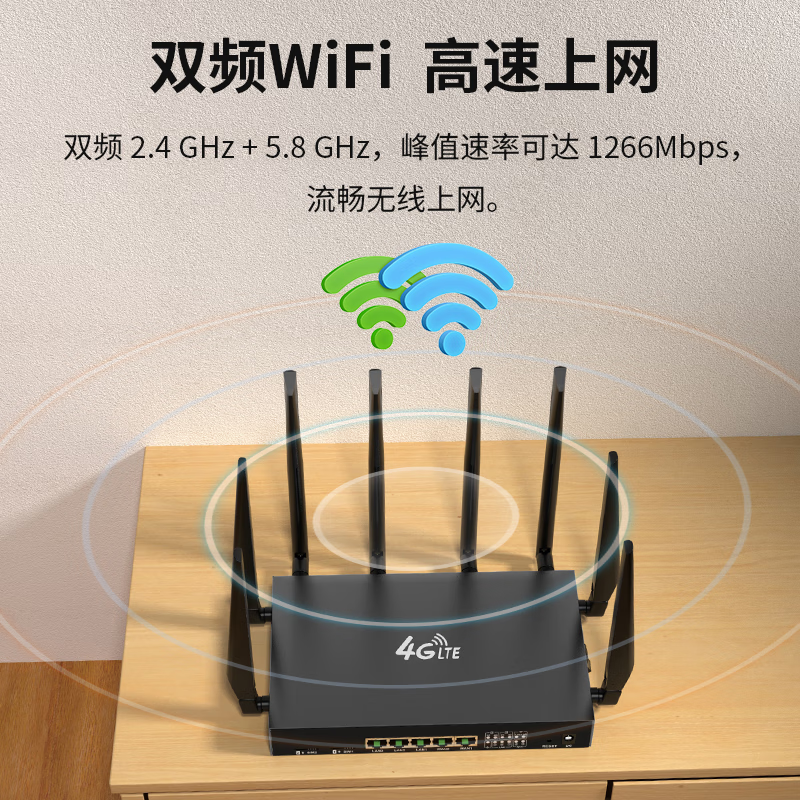拓实4g5g无线家用路由器全屋WiFi5G双频插卡路由器千兆穿墙王全网通移动随身wifi信号放大器 LT260D 双卡双WAN双频千兆网口