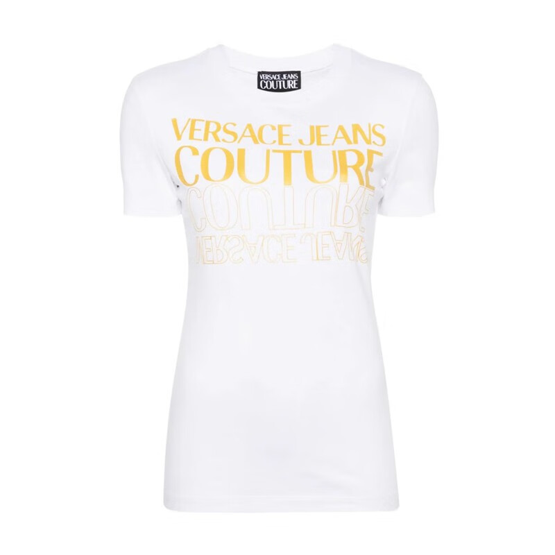 范思哲(versace) 范思哲女士字母印花短袖t恤/76hahc00cj02c 白色 1 l