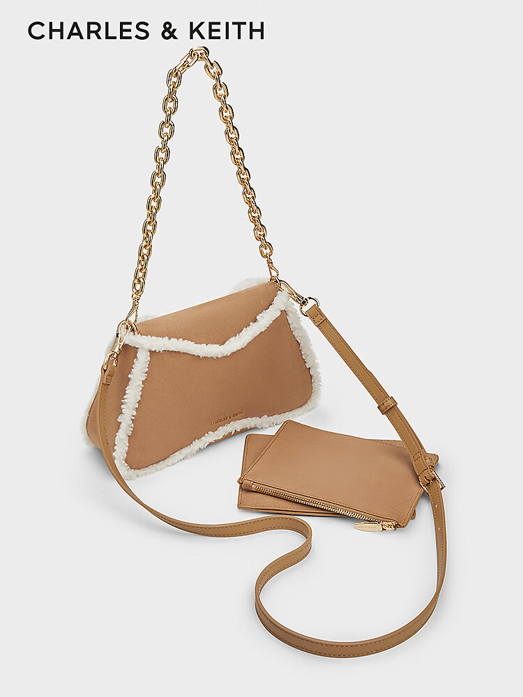 charles&keit链条单肩斜挎磁吸腋下包女生日礼物七夕礼物CK2-20271461  M CK2-20271461-1综合色