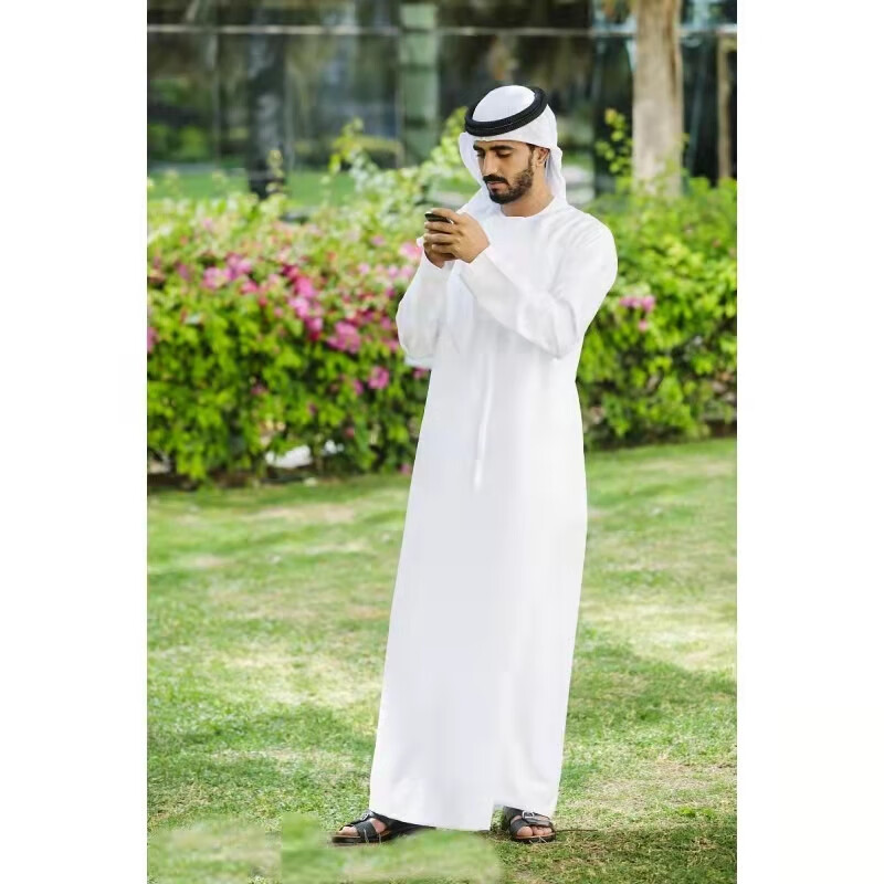 旅游装沙特帅气王子白袍红色头巾头箍套装大 立领黑袍 红色头巾 头箍