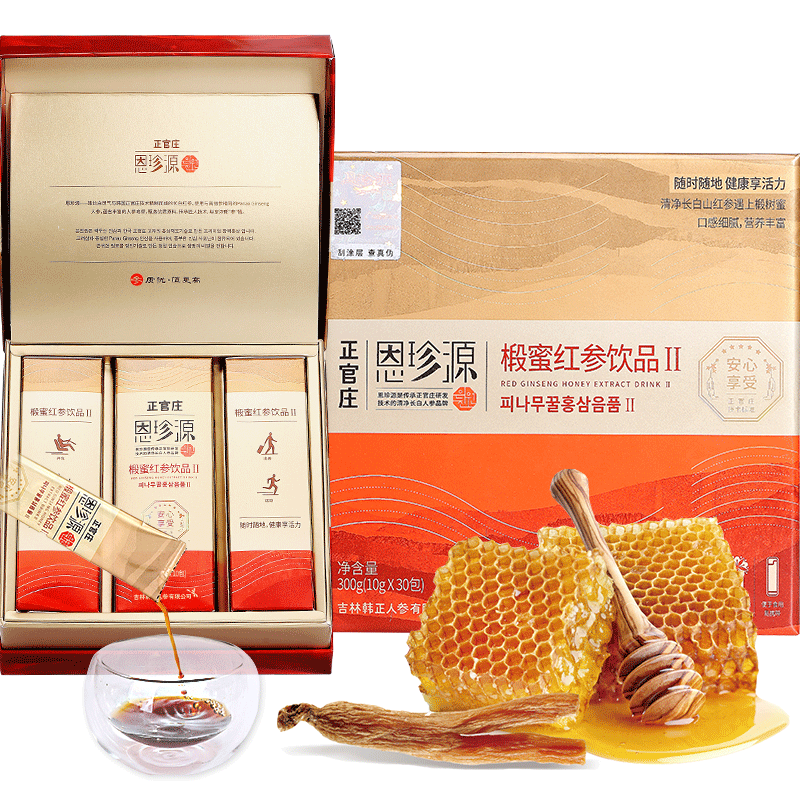【药房直售】正官庄 恩珍源 椴蜜红参饮品300g(10g*30包)【效期至24年