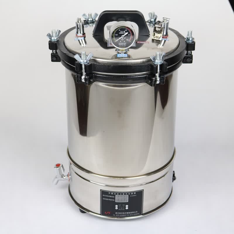锅不锈钢手提式高压蒸汽锅消毒锅医用小型器 8l不锈钢加厚款(防干烧)