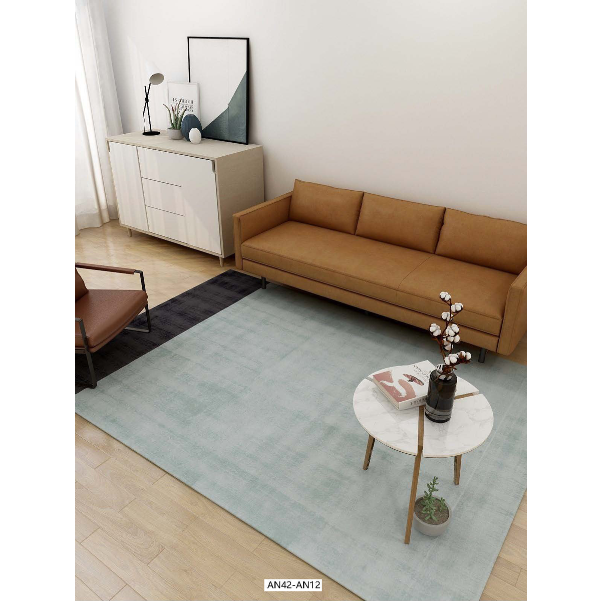 鸿佳.美学  HONG casa进口地毯客厅2024新款卧室现代轻奢渐变色手工编织黏胶丝纤维环保 彩虹AN42-AN46 0.05平方/定制（联系客服）