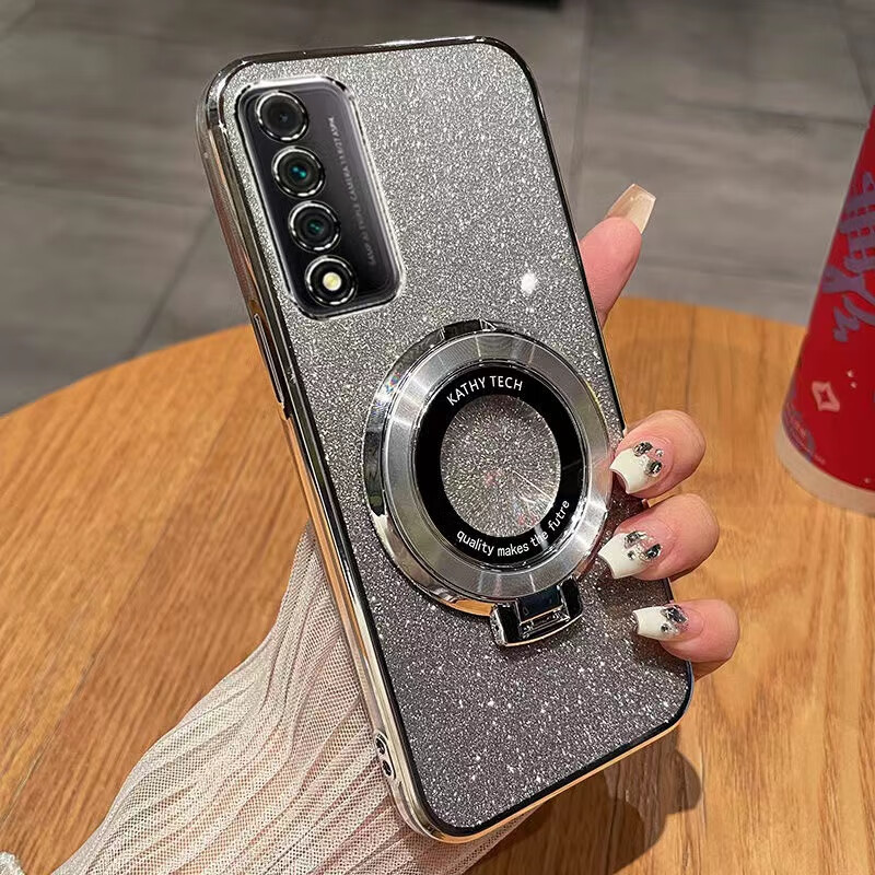 妙之选华为nzoneS7pro+手机壳中国移动zones7por保护5G硅胶套SP300全包s7防摔透明软nzone带支架nzonesp 【闪粉-玫瑰金】透明电镀送全屏钢膜+支架 华为智选 NZONE S7 Pro+