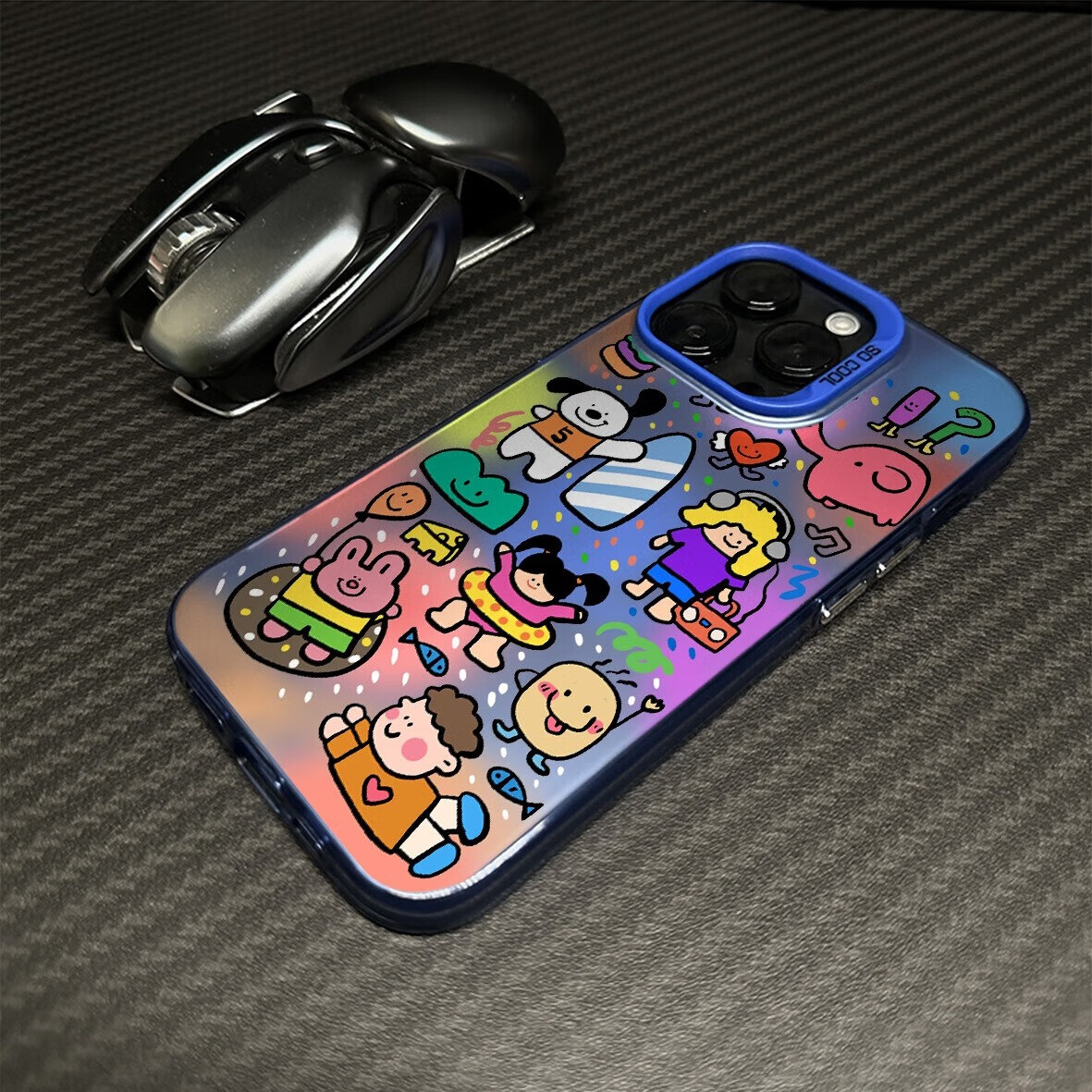 鉴百伊 春天情侣涂鸦动物适用苹果15promax手机壳新款iphone14卡通