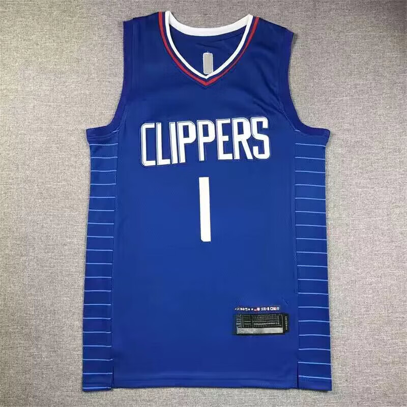 球衣24赛季快船1号篮球服美式速干透气大码无袖背心 快船1号哈登24款