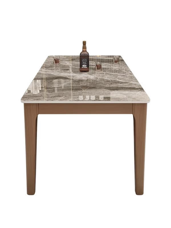 山头林村西餐桌北欧风岩板餐桌椅组合现代简约全实木小户型轻奢长方形