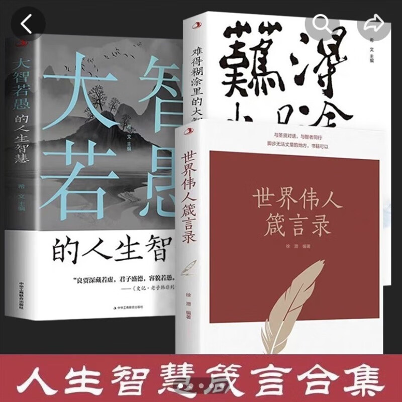 【严选】世界伟人箴言录中外名人名言合集大智若愚的智慧人生 本大智若愚的人生智慧