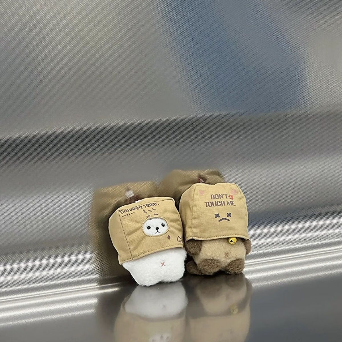 捷迈孤独问题小动物毛绒换装骨架玩偶纸袋套头小狗毛绒玩 白色