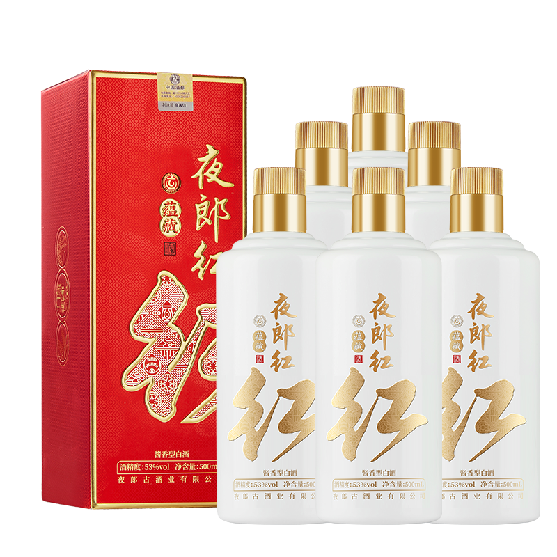 夜郎古夜郎红蕴藏53度高度酱香型白酒500ml大曲纯粮坤沙酒整箱6瓶白酒 53度 500mL 6瓶 原箱装
