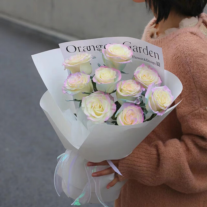 纪念日19朵厄瓜多尔玫瑰花束送女友老婆 10朵厄瓜多尔欧若拉玫瑰花束