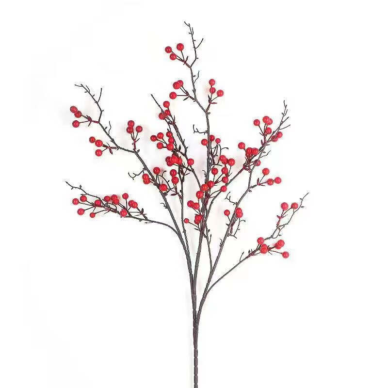 杏之淇冬青红果发财果仿真花客厅摆设新婚礼物装饰乔迁礼品订婚摆件假