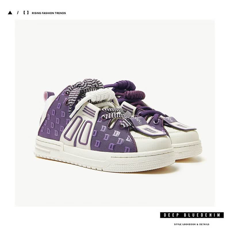 desirable鞋王鹤棣鞋子同款高街d字母面包鞋男女潮鞋休闲 紫色 现货