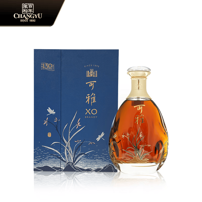 张裕可雅白兰地xo桶藏xo700ml单支礼盒装葡萄蒸馏酒 洋酒