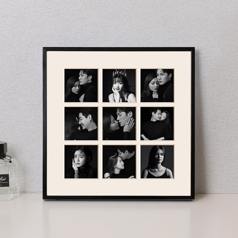 林村九宫格照片相框定制diy打印情人节情侣礼物48宫格加相册框30挂墙
