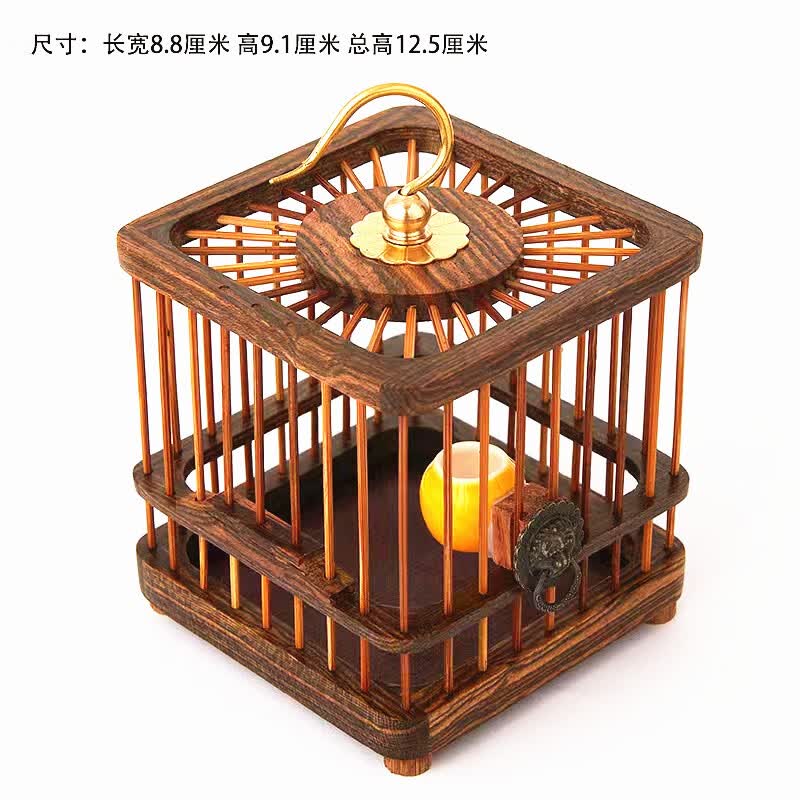 中掌柜精品红木蝈蝈笼子蚂蚱笼子宠物笼自制大号手工孩子老人蝈蝈笼