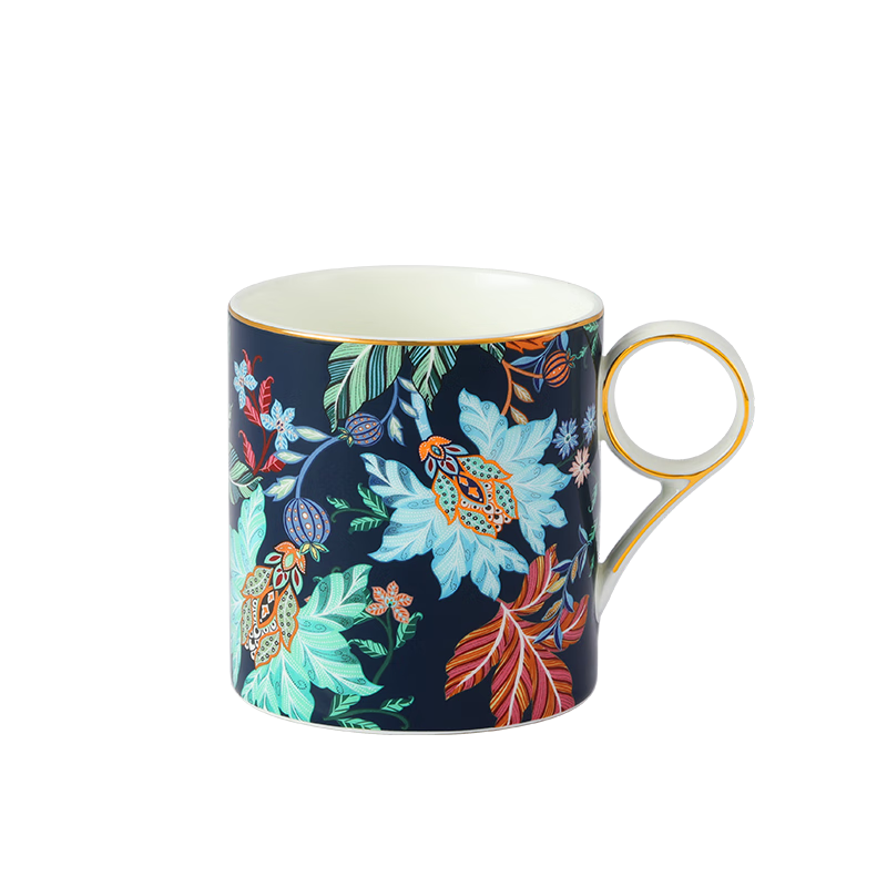 永丰源（auratic）幸福满园350ml马克杯 陶瓷马克杯伴手礼结婚 情侣对杯水杯 礼盒 (单杯-蓝)