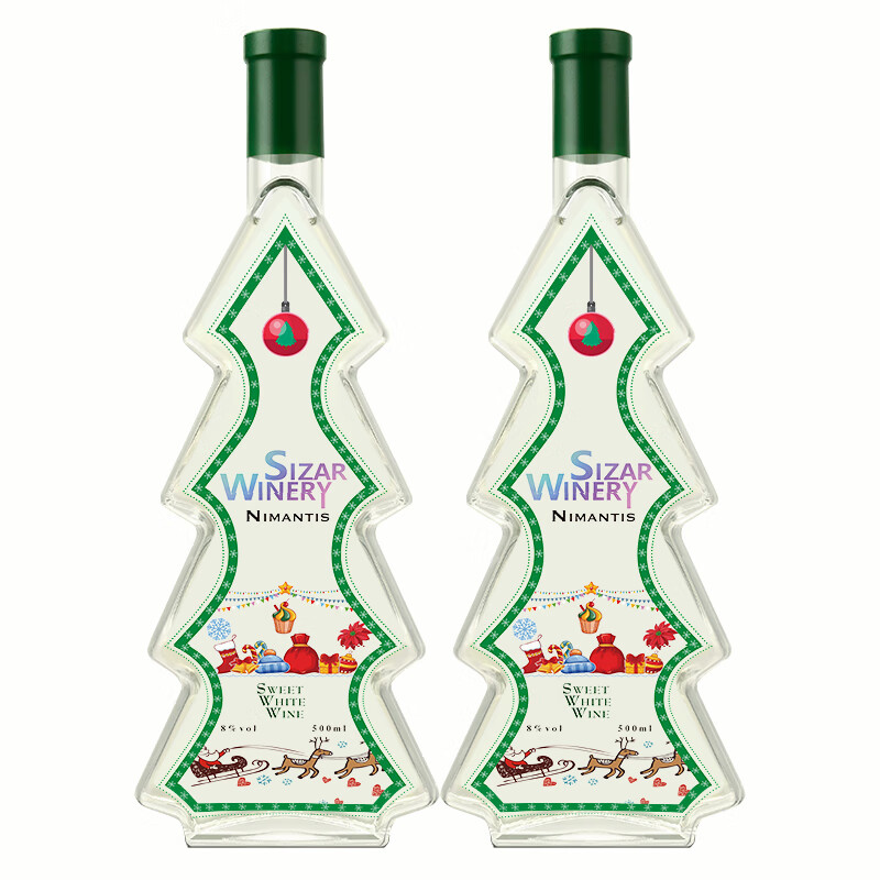 歌雅伦酒庄妮曼蒂斯圣诞树甜白葡萄酒8度微醺不醉女士酒 500ml*2支