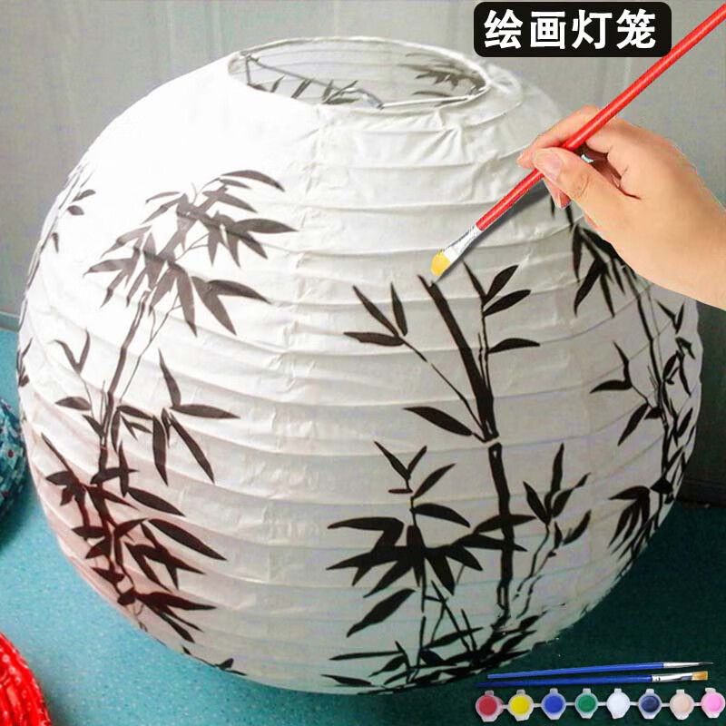 海伊朵儿童涂鸦画画手绘灯笼新年手工制作diy美术幼儿园空白绘画灯笼
