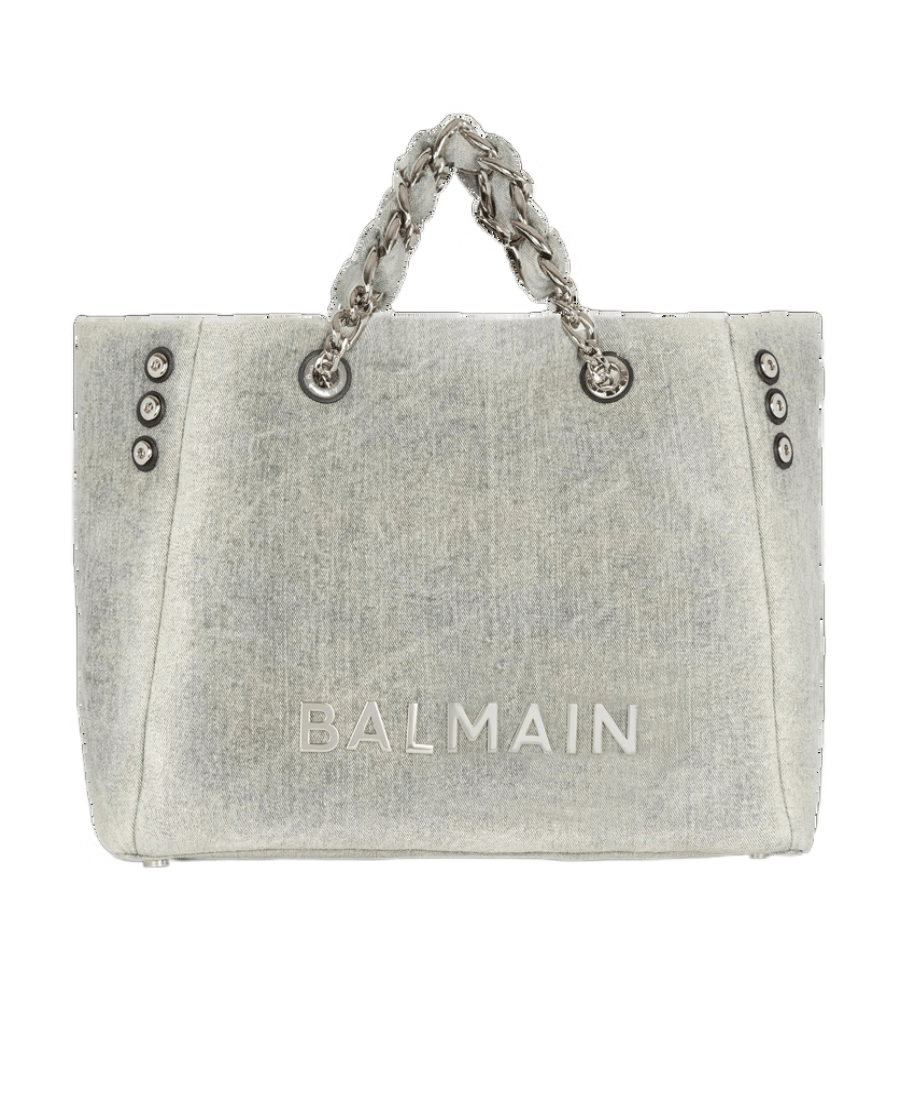 巴尔曼(balmain)奢侈品箱包女1945柔软褪色牛仔手提包 cn1ff827tdwd-6
